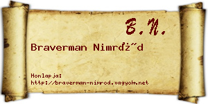 Braverman Nimród névjegykártya